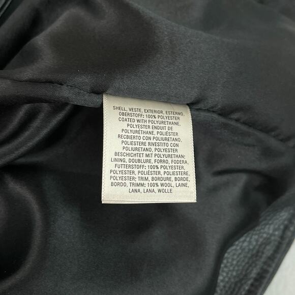 ett:twa by Anthropologie Sweater Trimmed Faux Leather Jacket Black Women's Large - Picture 15 of 15